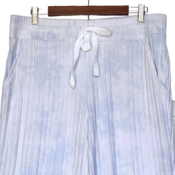 NWT Style & Co Super Soft Ribbed Fuzzy Joggers Light Blue Tie Dye Size XL - Picture 3 of 12